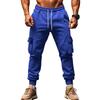 Neue Herbst- und Winter Herren Casual Cargo Hose mit Fleece Mehrfach-Taschen Hose Übergröße Sportliche Freizeit-Hose