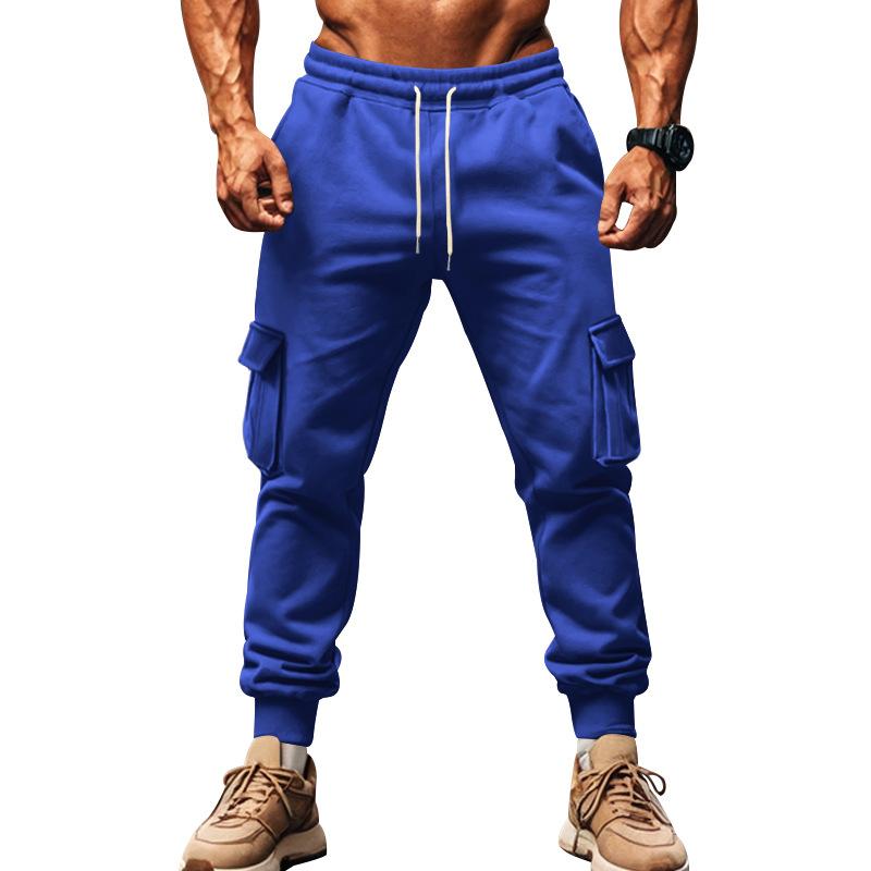Neue Herbst- und Winter Herren Casual Cargo Hose mit Fleece Mehrfach-Taschen Hose Übergröße Sportliche Freizeit-Hose