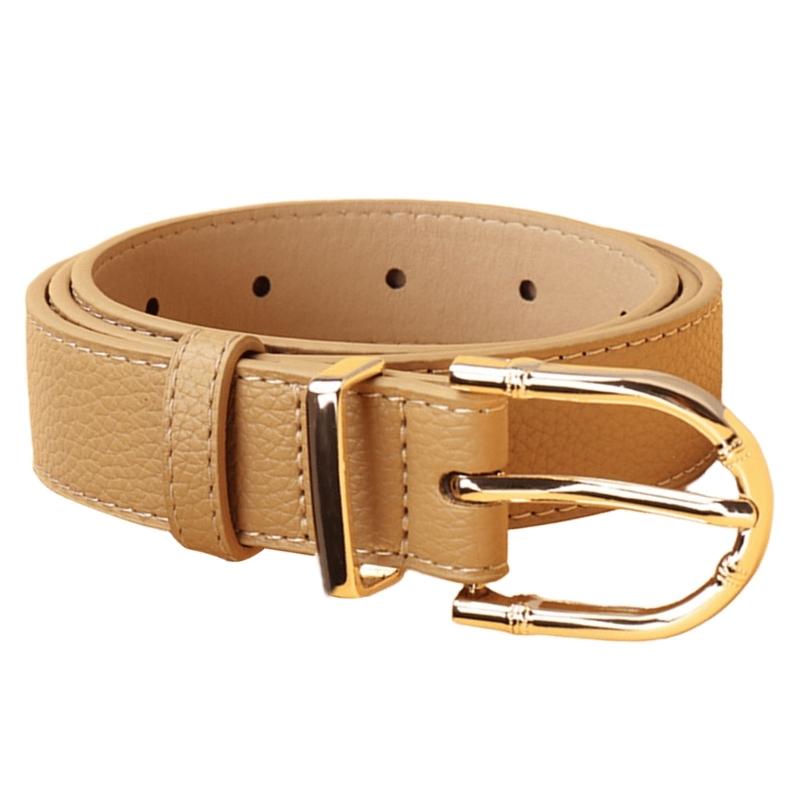 Women's Fashion Belt Bamboo Clasp Design Sash Adjustable Faux Leather Waist Strap for Casual and Formal Outfits