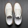 New Shoes for Men Cow Leather Casual Shoes Fashion White Flat Skateboard Shoes Soft Leather Lace-up Loafers