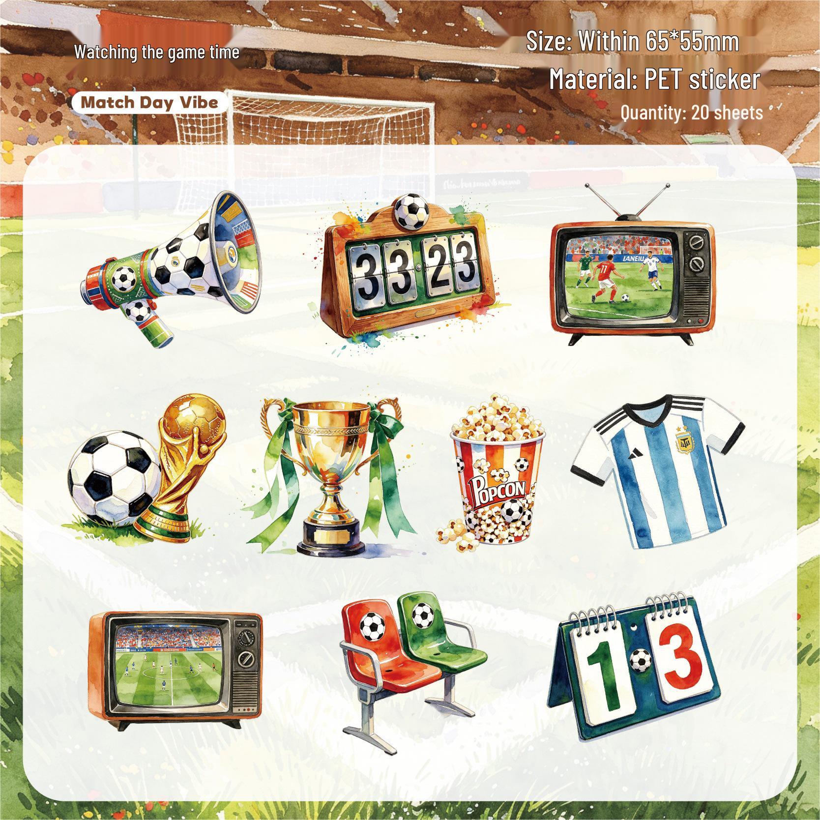Creative Retro Football Theme Sticker Pack