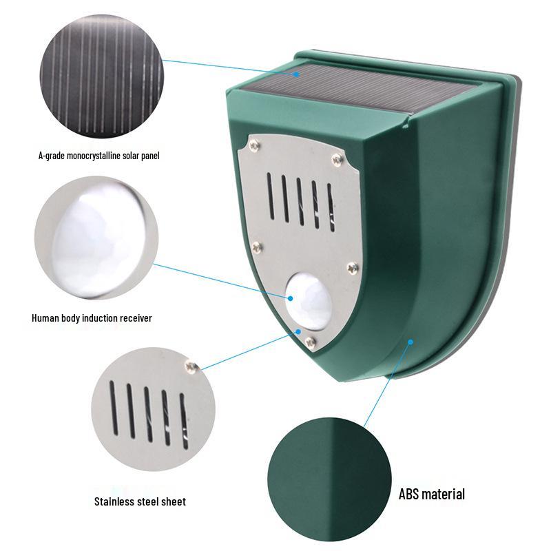 Solární infračervený pohybový senzorový alarm a odpuzovač zvířat
