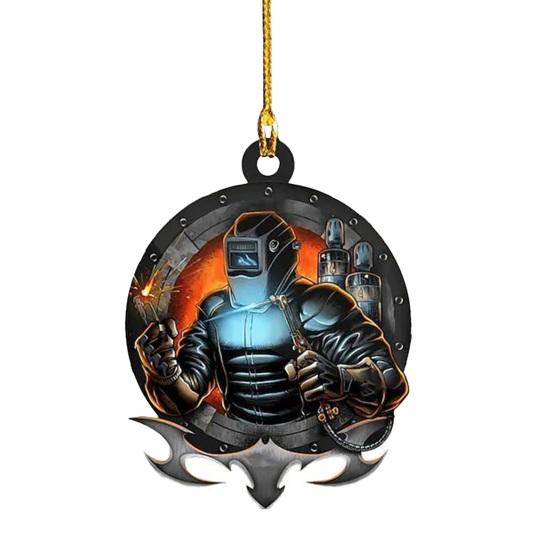 Svářečské ozdoby na vánoční stromek 2D plochá svářečská ozdoba akrylová vánoční stromková závěsná dekorace dárky pro muže svářeče