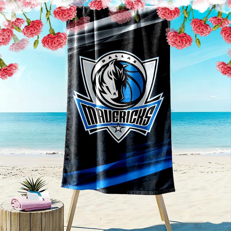 Dallas Mavericks Print Beach Towel, Large Soft Quick Dry Towel for Beach Camping Swimming