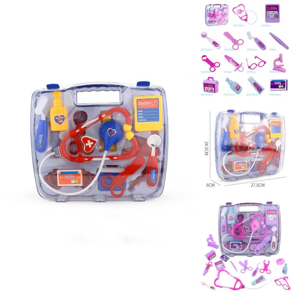 Premium Zestaw 15 szt. Zabawek Medycznych dla Dzieci do Odgrywania Ról w Twardym Etui Zawiera Realistyczne Efekty Dźwiękowe i Świetlne