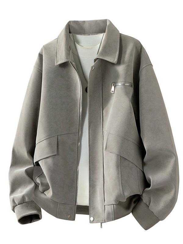 Spring & Autumn Youth Men’s Retro Leather Workwear Jacket - Japanese Hong Kong Trend