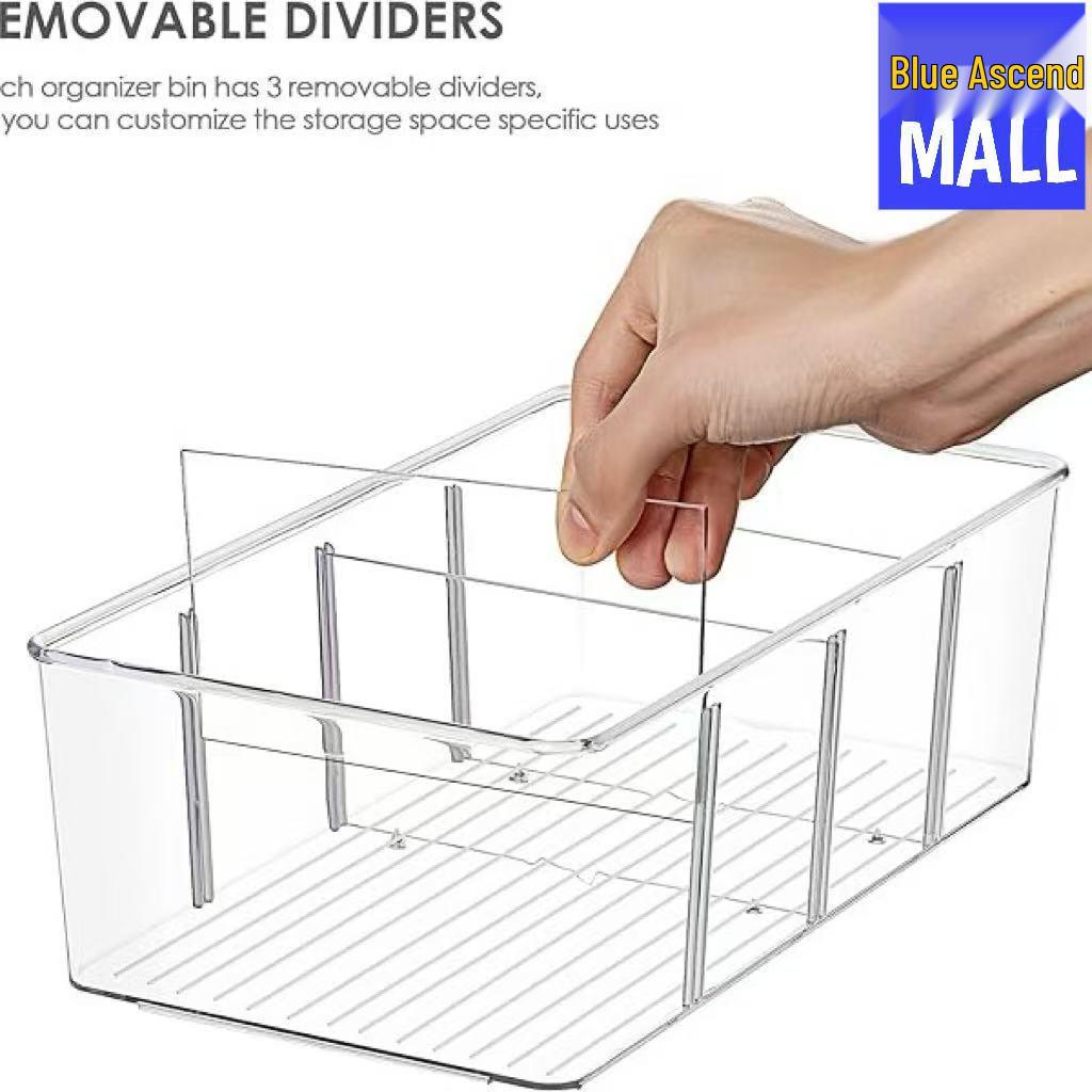 Large Transparent Plastic Refrigerator and Desktop Storage Organizer