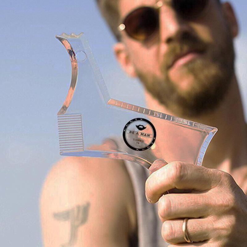 Herren Bartkämme Formung Styling Schablone Kamm Transparent Für Haartrimm Bärte