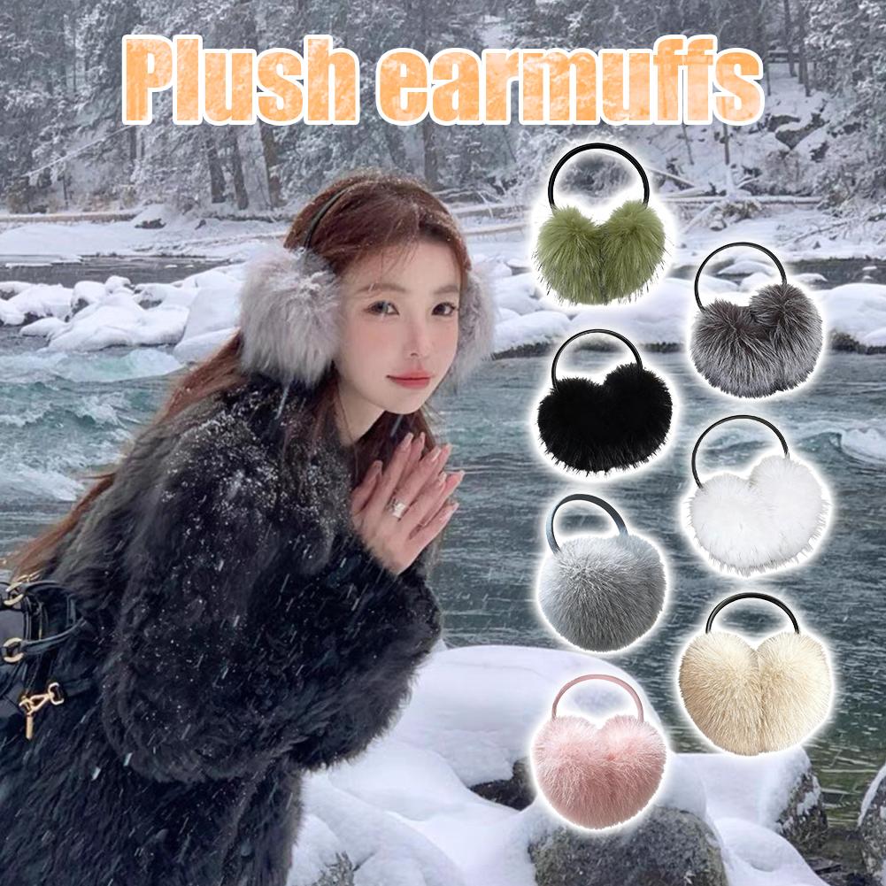 Vintage Faux Mink Fur Earmuffs Fuzzy Ear Warmers Covers For Womens Girls Winter Fashion Adjustable Soft Warm Faux Fur EarMuffs