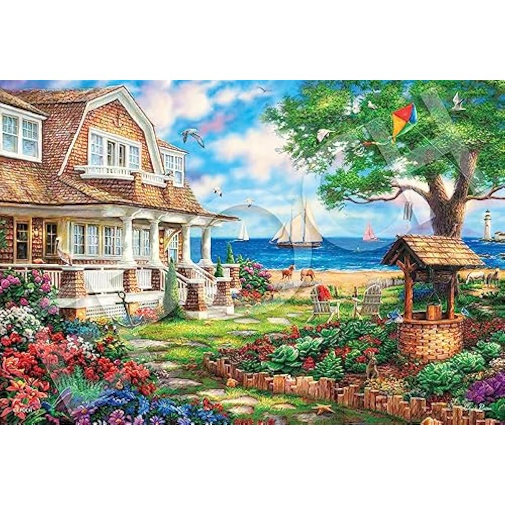 Epoch 1053 Super Small Piece Jigsaw Puzzle Illustration/Art Elegant Collection Sea Garden Cottage...