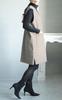 Gold Japan Plus Size and Dress Set with Turtleneck and Long Sleeves Women's Tops, Jumper, Skirt, (JP, Alphabet, 5L, Beige)