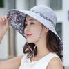 Hat female summer big edge face covering fashion UV protection bucket hat sun protection sun shade sun hat double sided