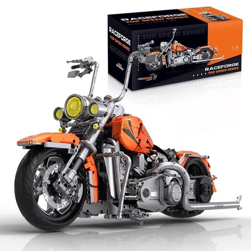 1:5 Classic Famous Motorcycle Building Blocks Kit Engineering Model Cruiser Bike Creative Toy Motor Bike Gift Kid Adult 2392Pcs
