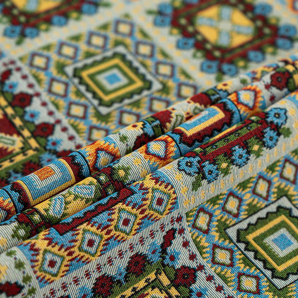 Retro Tablecloth Premium Dining Table Cloth Color Woven Jacquard Coffee Table Cloth Rectangle Tablecloth Geometric Cover Towel