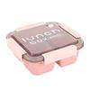 Square Grid Portable Plastic Bento Lunch Box - Microwave Safe with Buckle for Students & Office Workers