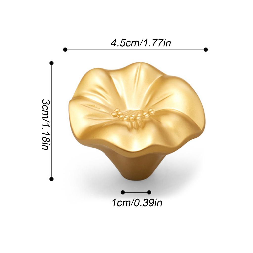 French Style Petal Cabinet Handles Zinc Alloy Single Hole Pulls for Wardrobe Drawer Kitchen Cabinet Decor 1pcs