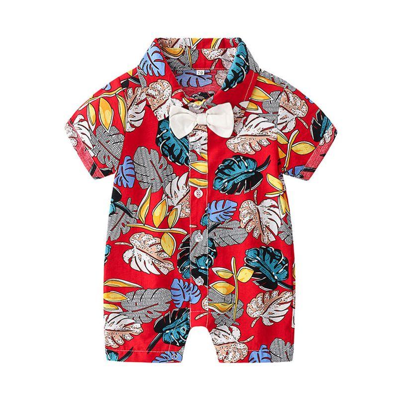 Newborn Summer Boys Outwear Western Style Romper Red 90