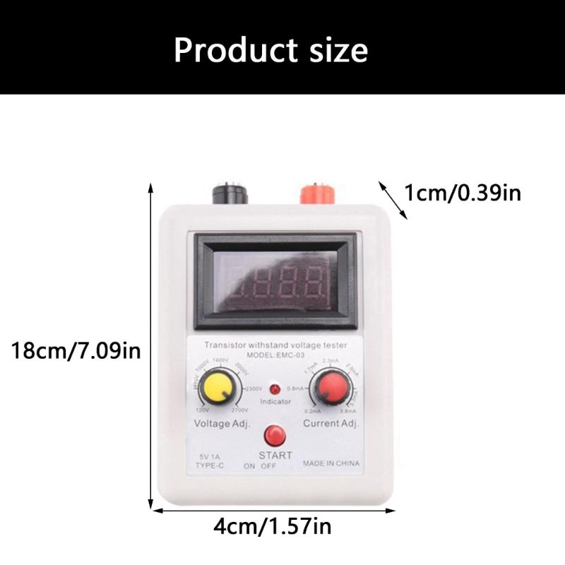Voltage Capability Transistor Tester DC120V To 2700V ABS Construction For Electrical Safety Testing