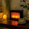 Touch Switch LED Fireplace Lantern Premium Simulation Log Fire Place Lantern Christmas Decorative Fireplace Lamp