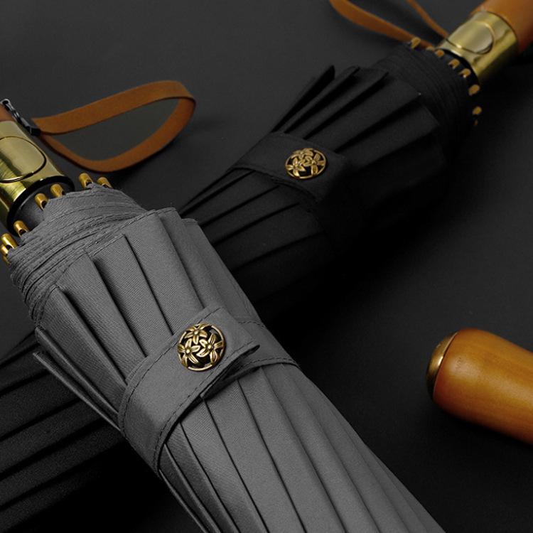 Extra Large Windproof Golf Umbrella: All-Fiber, Long Handle, Automatic, Sun & Rain Protection