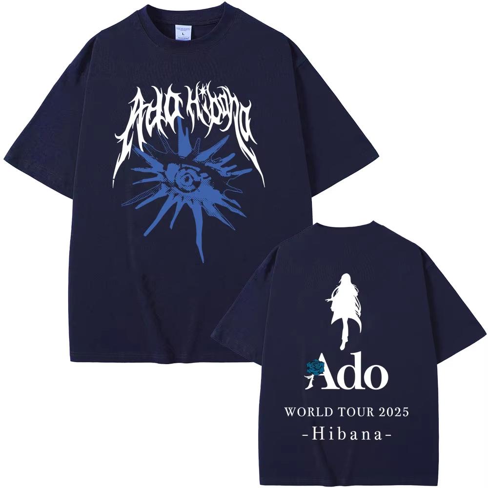 Ado World Tour 2025 Hibana T-shirt Summer Men's Women Fashion Japanese Style Tshirts Unisex Casual Cotton Short Sleeve T Shirt