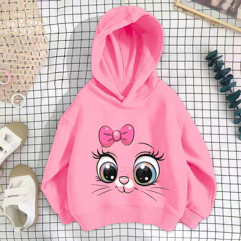 Girls' Shoulder Sweater Hooded Long-sleeved Loose Sweatshirt Casual Comfortable Hoodies Sweatshirts Girls