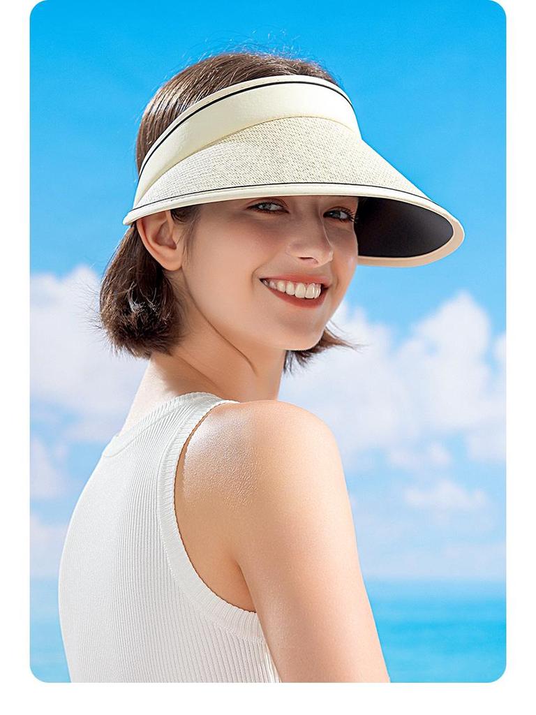 XMZ257 Open-Top Sports Sun Hat Set with Large Brim, Sunshade, and UV Protection