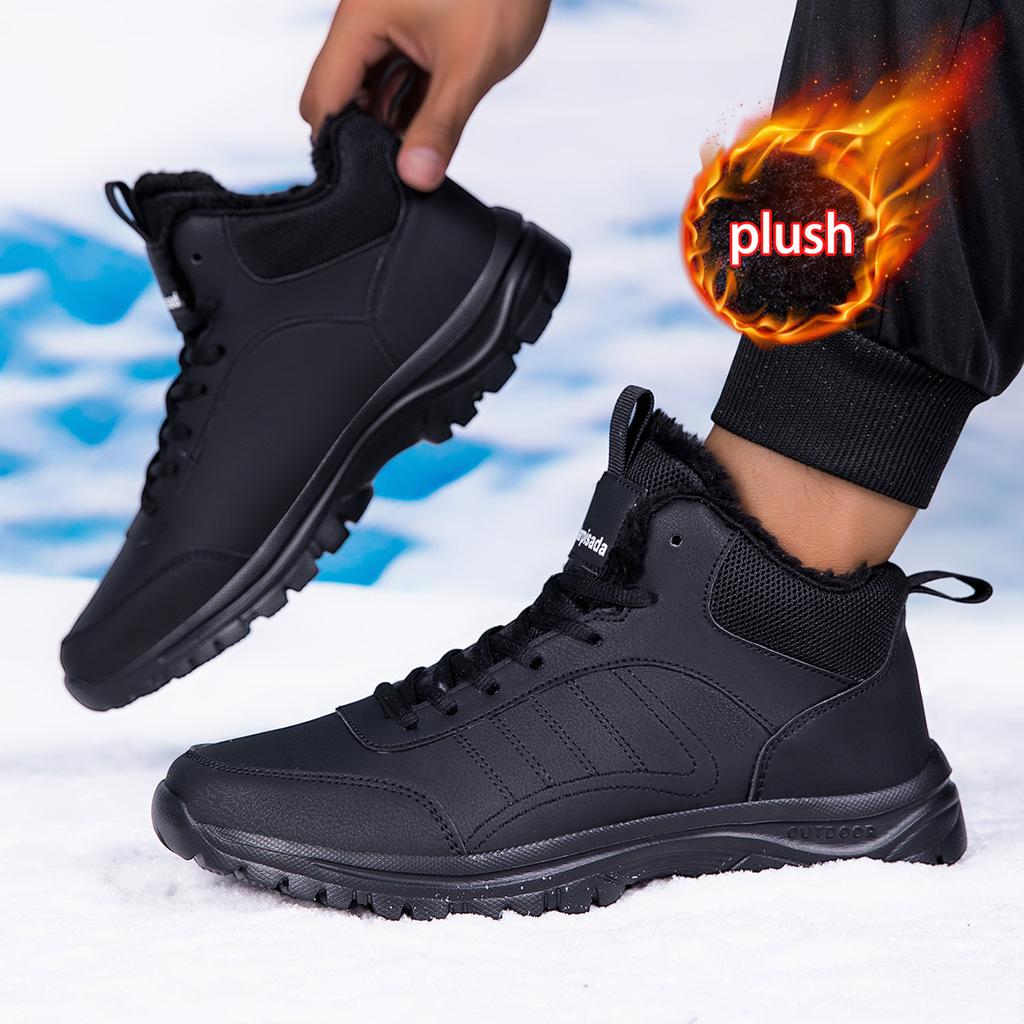 Men's Winter Velvet Warm Thick Dad Shoes Snow Boots Sports and Leisure Middle-aged and Elderly Walking Shoes Anti Slip
