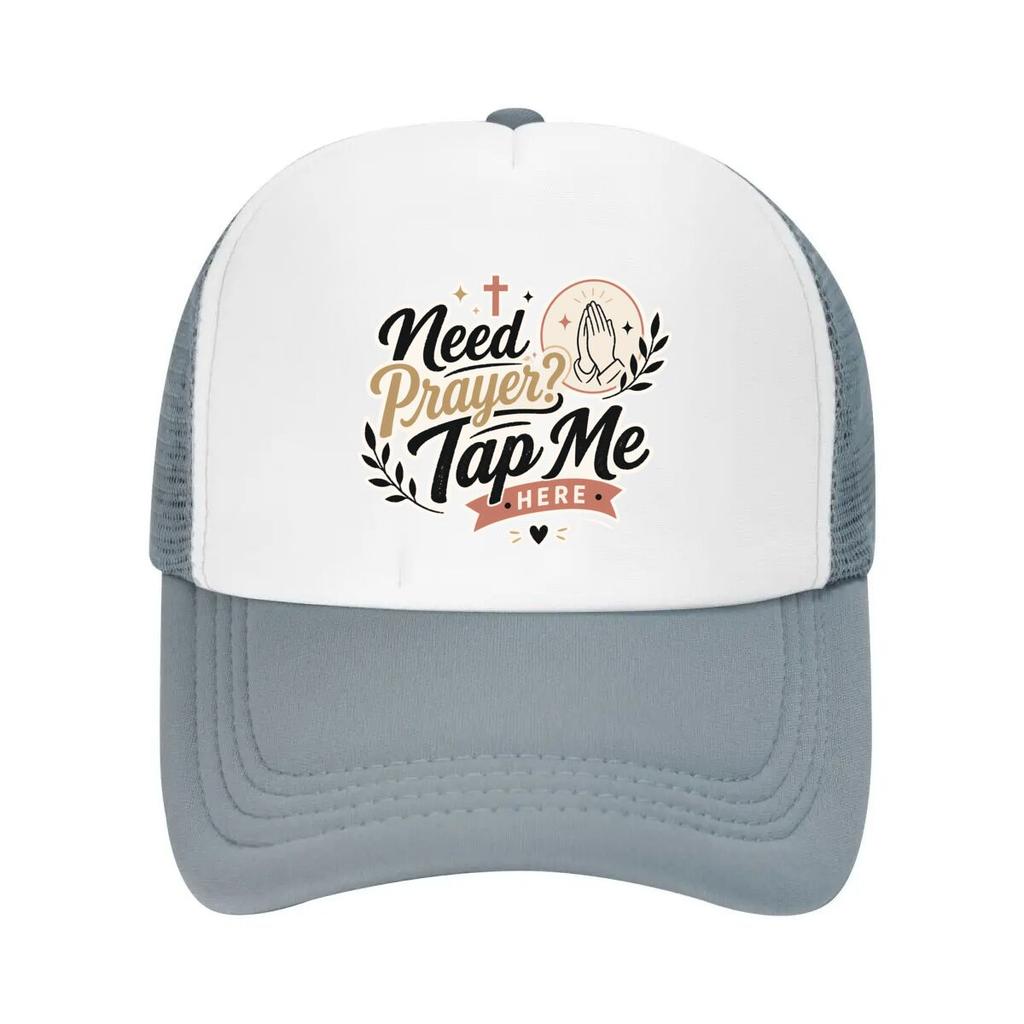 Tap Me For Prayer Faith Design Mesh Baseball Cap Casual Hat Outdoor  For Womens Unisex FeUnisex