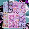 3D Hello Kitty Stickers Relief  Melody Crystal Kawaii Kuromi Luminous Cinnamoroll Sticker Decals Kids Decoration Packs Gift