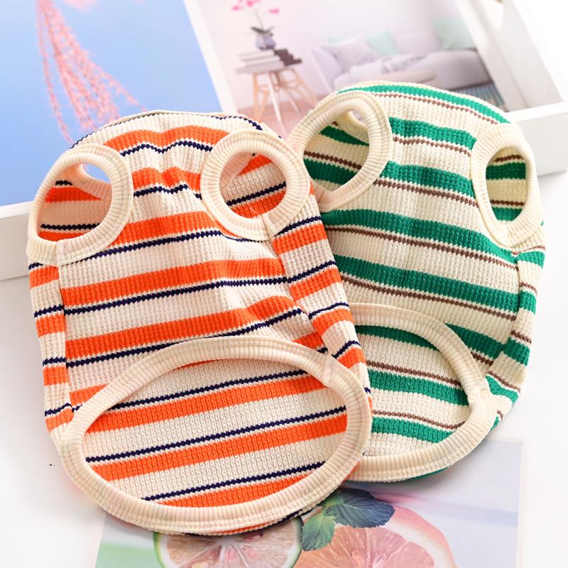 Pet clothing Small dog dog cat clothing Spring and summer thin vest with traction ring