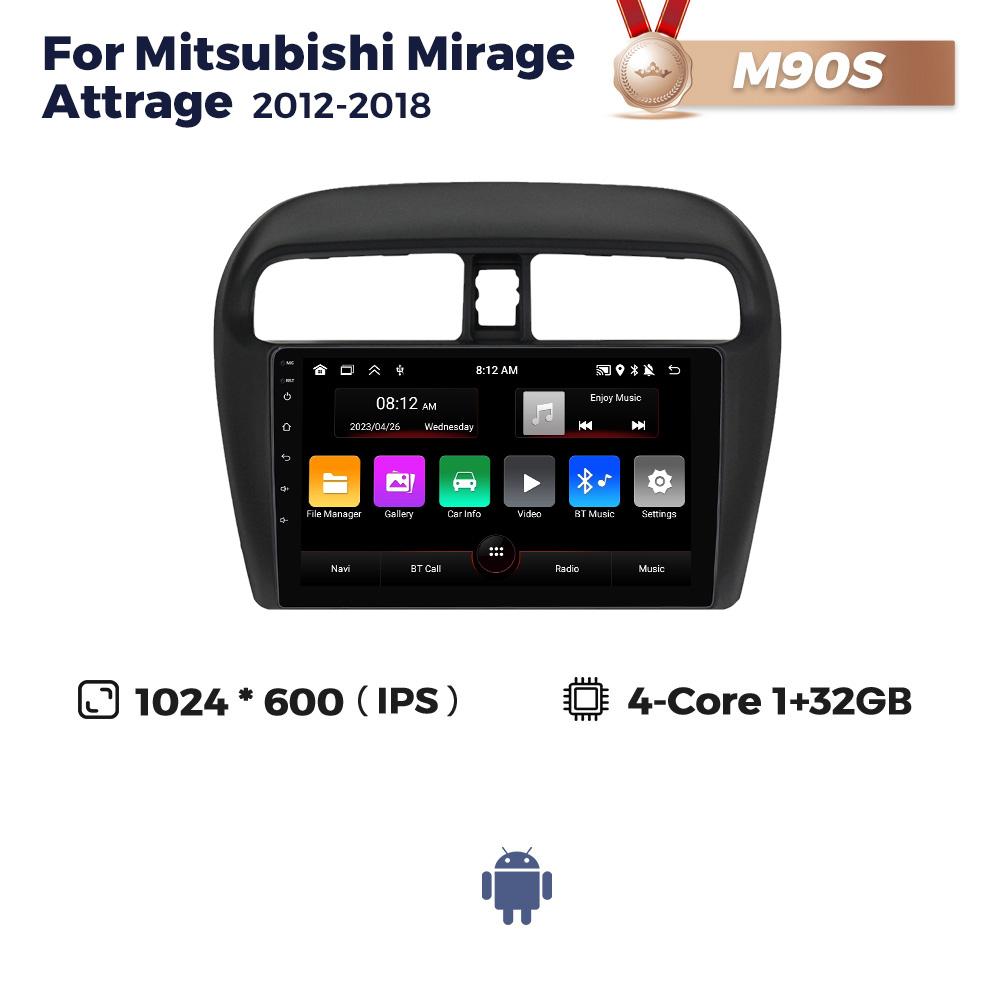 

9 Android автомобильный радиоприемник стерео для Mitsubishi Mirage Attrage 2012-2018 2019 Space Star 2014 мультимедийный видеоплеер 2Din головное устройство