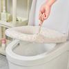 Plush Toilet Seat Cover Cushion with Handle for Winter Home Use