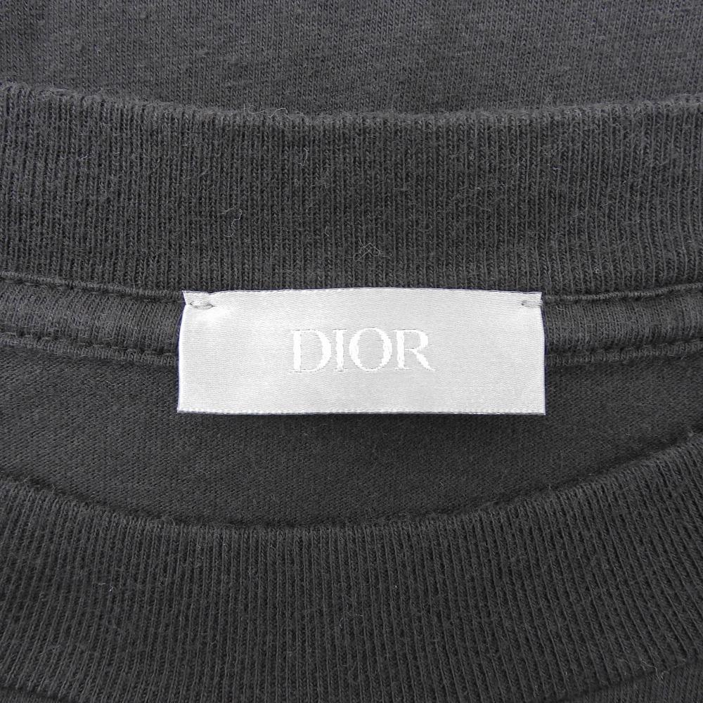 Dior Top cu imprimeu pe spate și mânecă lungă, din bumbac, cu Crini de vale, Negru, Mărimea S (49DJ645A0817) topuri S negruFolosit