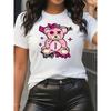 European Size Cute and Quirky Pink Bear Printed Short-Sleeve Round-Neck T-Shirt for Women - Sporty and Casual Style, Soft and Breathable
