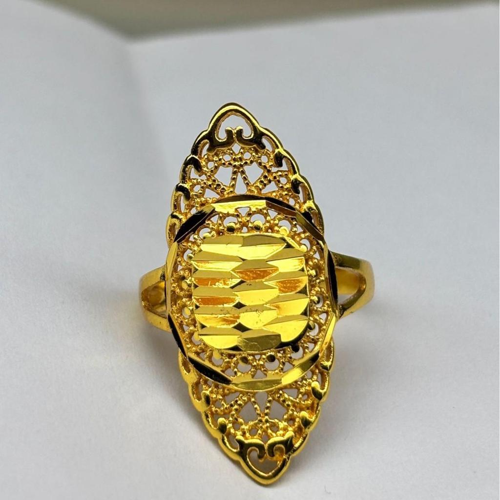 Classic Vietnamese Sand Gold Fire-Baked Wedding Ring - Versatile, Fashionable, Non-Tarnishing Jewelry