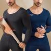 Men's V-Neck Cashmere Silk Velvet Thermal Underwear Set