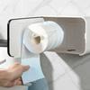 Waterproof toilet tissue box, no-drill installation, with a shaft, creative toilet roll paper dispenser, wall-mounted storage rack