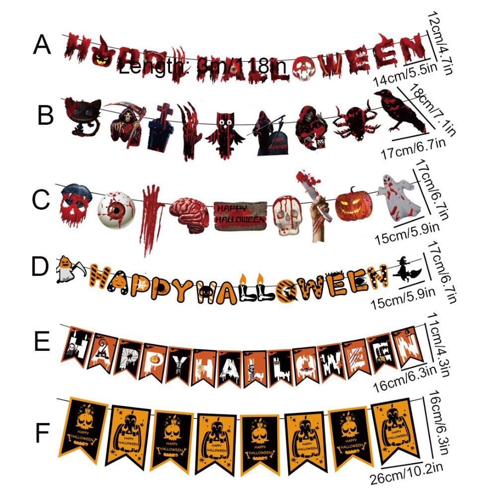 Eye/Ghost/Blood Halloween Hanging Flag Papper Scary Banners  Ghost Festival