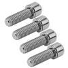 4Pcs Portable M6x18 Titanium Alloy Mountain Bicycle Road Bike Stem Screw High Strengthsilver