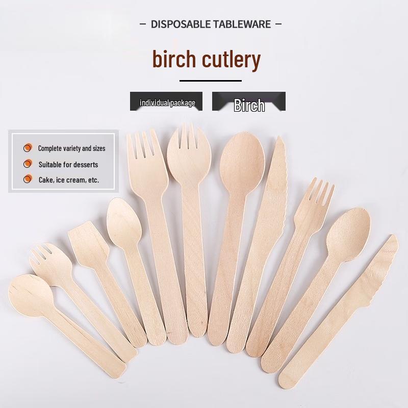 Yipan Disposable Birch Wood Forks
