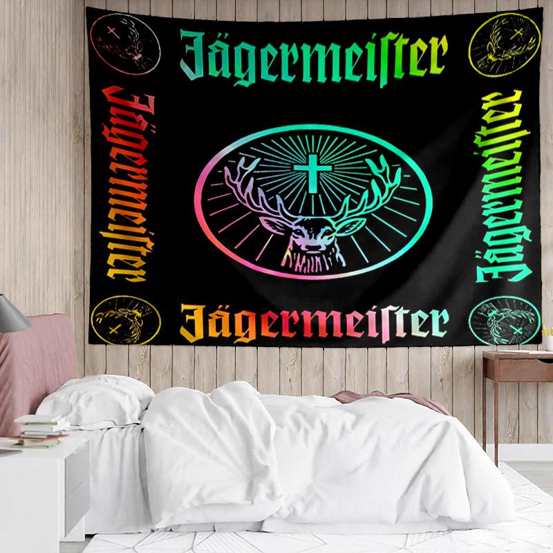 1pz Jager-meister Bevanda Spiritosa Asciugatura Rapida Arazzo, Arazzo dal Design Unico, Adatto per Camera da Letto, Soggiorno, Sala Giochi, Scaldacuore Regali di Festa