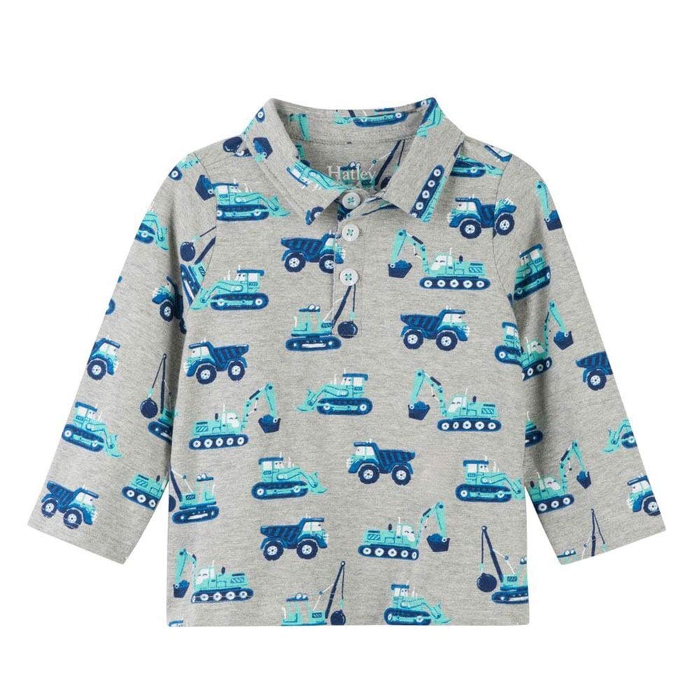 

Hatley Cute Construction Trucks Polo Sizes F18DII1344 Shirt, 60-70cm (3M-6M, 58-69cm), Gray, 94% Polyurethane, 6% Polyester, серый