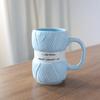 Taza de Café Cerámica Estilo Tejido Caliente, Taza de Bolas de Hilo de Colores, Taza de Té Regalo, Vasos para Verano e Invierno, Utensilios de Cocina