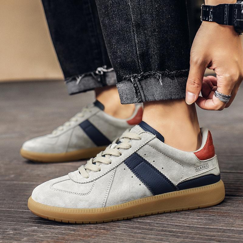 Leder Mode Laufschuhe Herren Neuankömmling Skateschuhe Herren Luxusmarke Herren Schnür-Sneakers Männlich Bequem Outdoor Flats