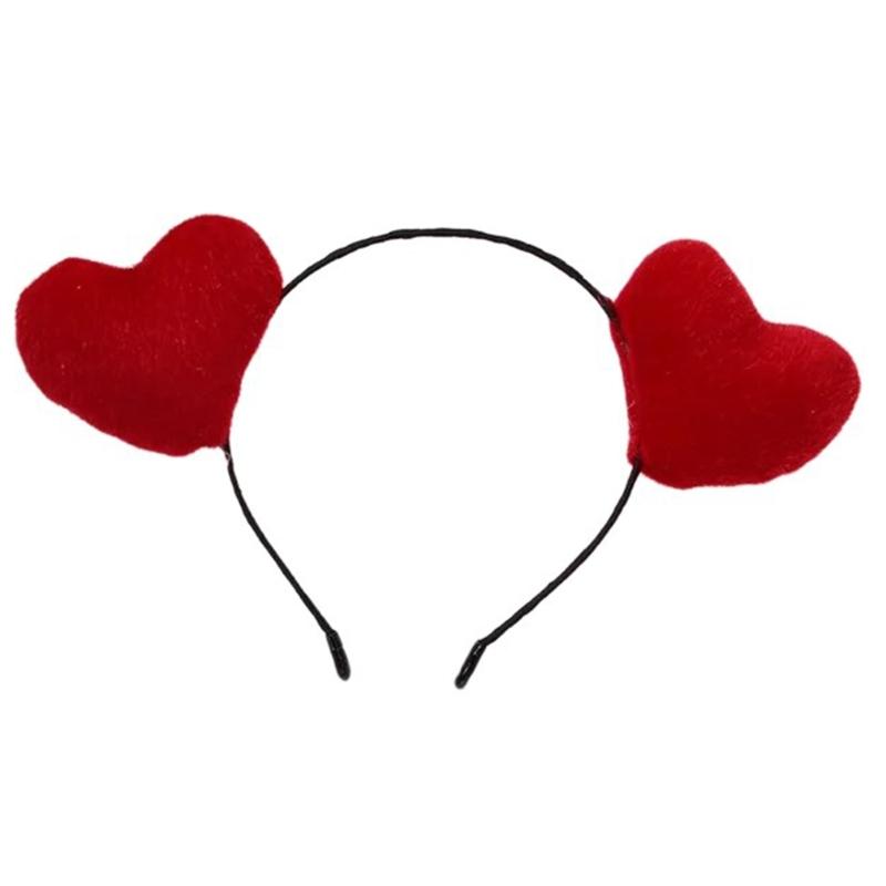 Love Heart Headband Plush Hairband Female Hairhoop Festival Gathering Headpiece Valentine Love Hairband Hair Decors