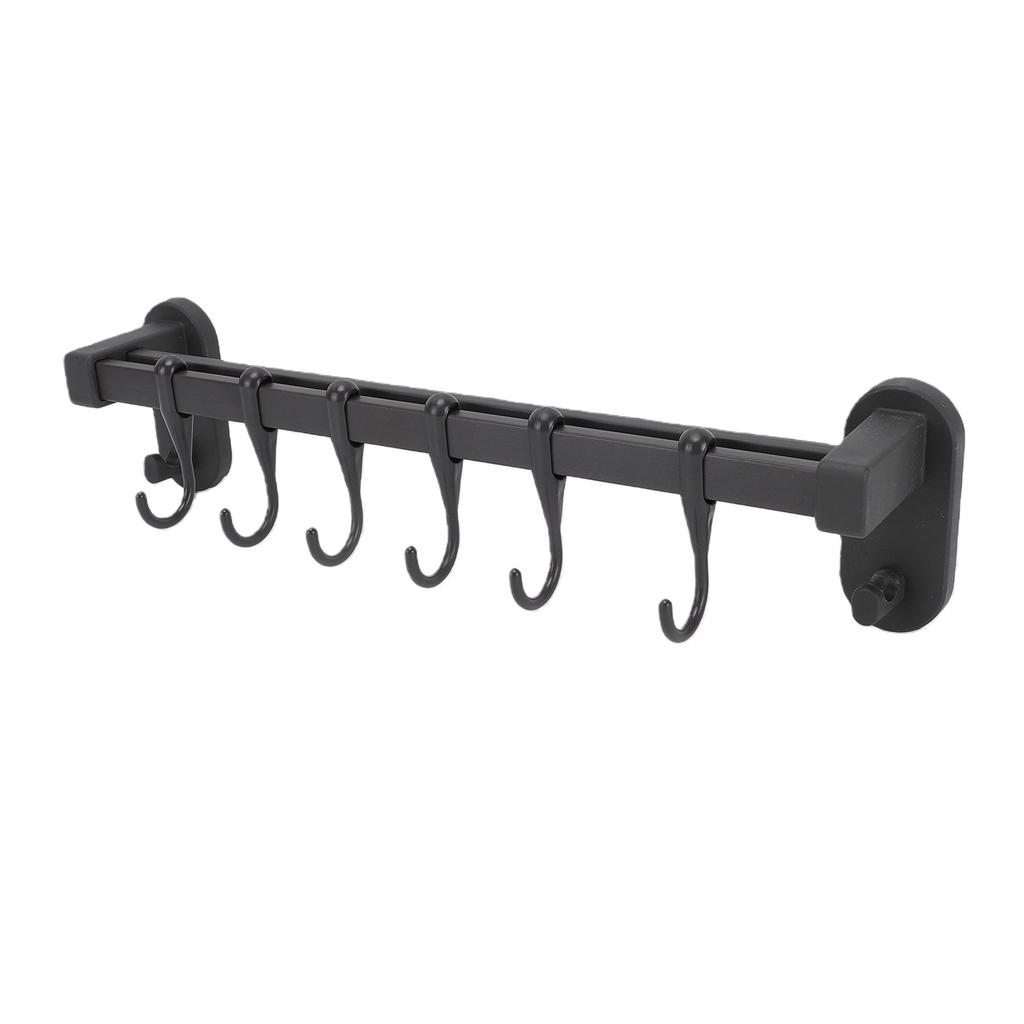 Porta utensili da cucina da parete in acciaio al carbonio, asta appendi-adesiva con ganci per coperchi di pentole, spatola, cucchiaio