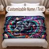 Astronaut Space Theme Soft Blanket Personalized Custom Name Text Print Warm Blanket Home Sofa Bedroom Decor
