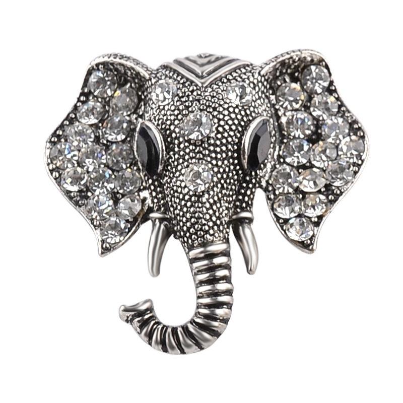 Vintage Alloy Shining Crystal Elephant Brooch Pin Fashion Pin Jewelry Unisex Gift