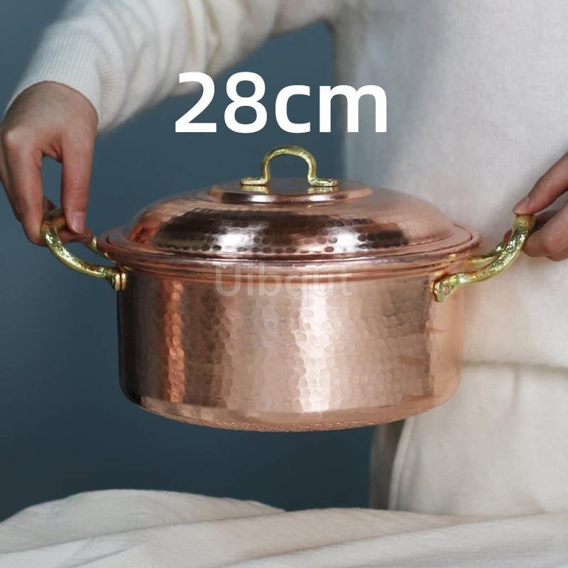 Pure Handmade Purple Copper Pot Original Red Copper Small Hot Pot Soup Pot Japanese Stewing Outdoor Various Sizes and Capacities